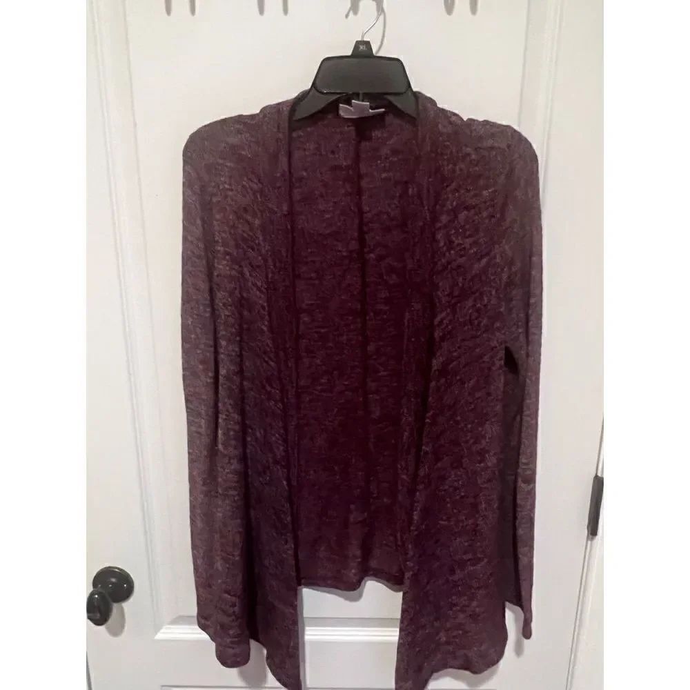 Motherhood Maternity Open Front Heather Purple Sweater Cardigan